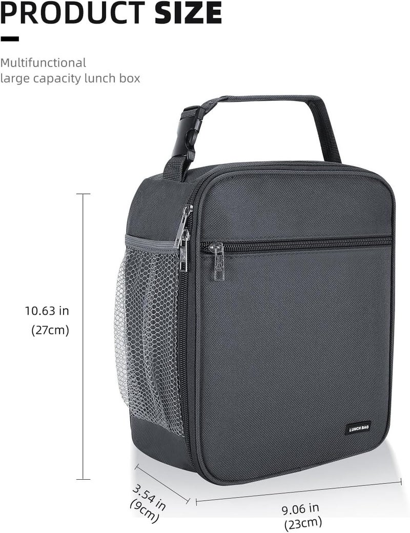 Lovoeo Lunch box Lunch bag for men women Insulated Lunchbox Lunch bags for Work Picnic Travel (Grey) - Image 2